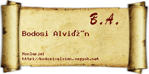Bodosi Alvián névjegykártya